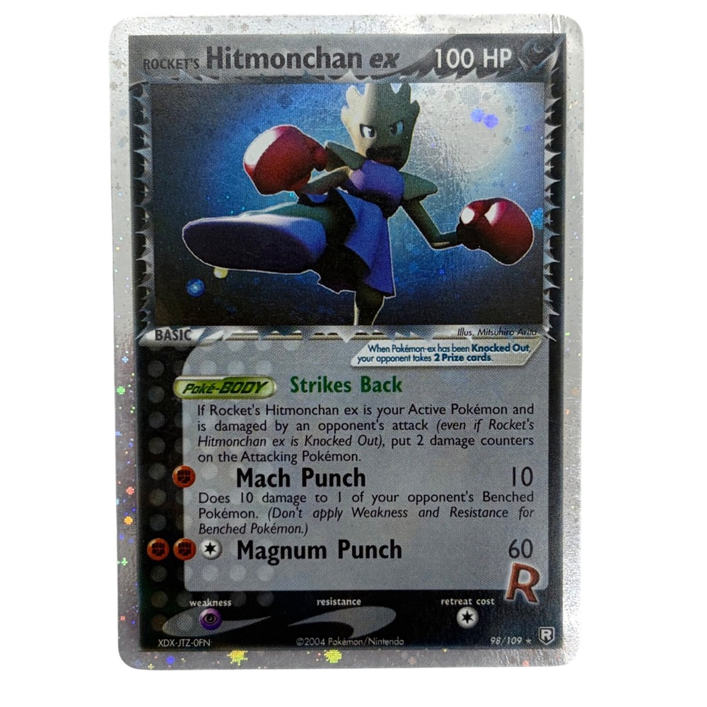 Pokemon Rockets Hitmonchan ex 98/109 EX Team Rocket Returns Holo Rare 2004